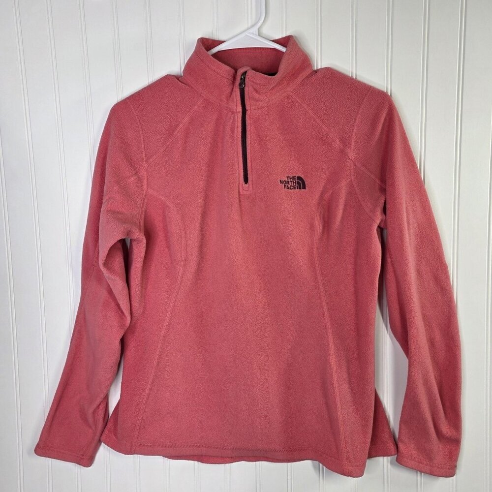 North Face Fleece Jacket Women Small Pink 1/4 Zip Pullover Polartec Outdoor Hike